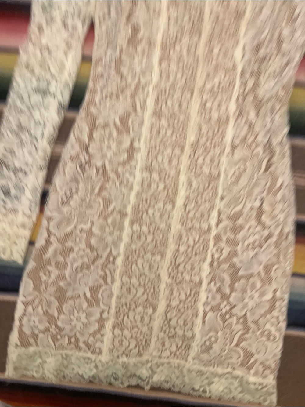 bebe Cream Lace Dress with Nude Lining - Picture 9 of 13